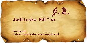 Jedlicska Mína névjegykártya